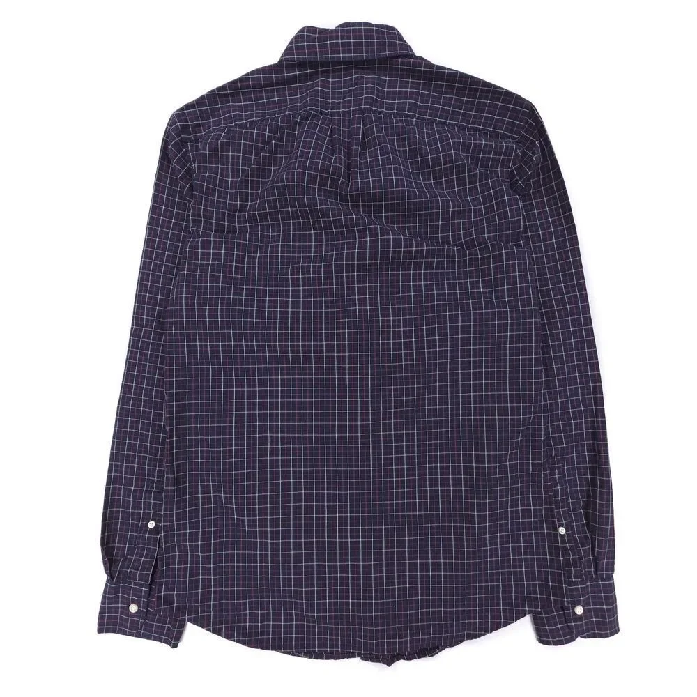 NWT J Crew Secret Wash cotton poplin shirt Slim Navy Gingham Old Money Preppy